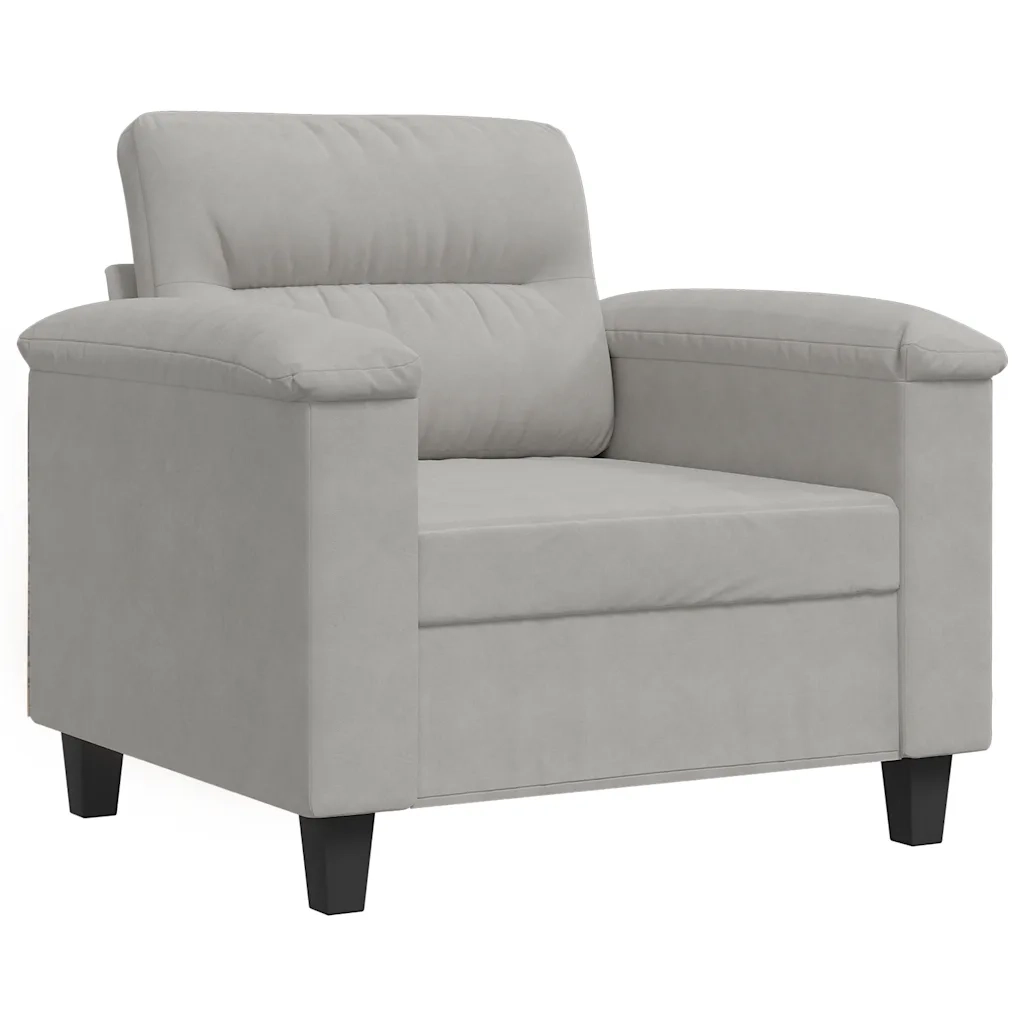 Poltrona-Divano Sedia Grigio Chiaro 60 cm in Tessuto Microfibra