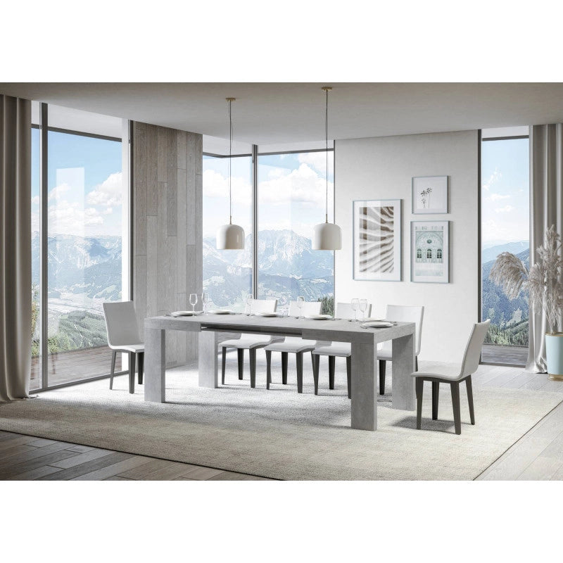 Tavolo allungabile 120/380x90 cm Roxell - Cemento