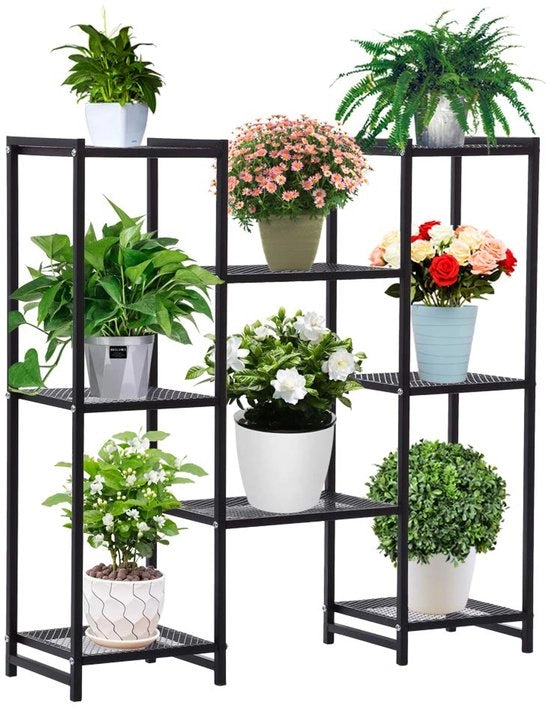 Stand per piante, piattaforma per piante per esterni, piattaforme per fiori con più livelli, stand per piante per interni, sostegno per piattaforma per piante per angoli, soggiorno, balcone, terrazza, giardino