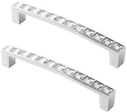 Corona d'oro - Maniglia di Cucina in Cristallo con Pizzo - Maniglie Decorative - Argento - Maniglie per Mobili - Adatto per Comodino e Armadio