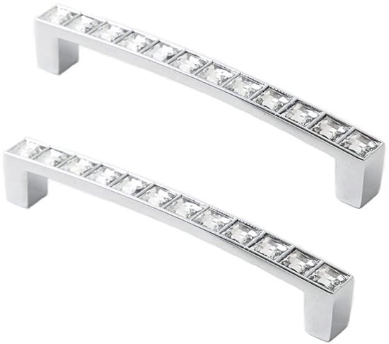Corona d'oro - Maniglia di Cucina in Cristallo con Pizzo - Maniglie Decorative - Argento - Maniglie per Mobili - Adatto per Comodino e Armadio