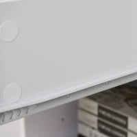 Scrivania per Computer Compatta, Scrivania PC Fisso in Legno Bianco con Ripiano Tastiera Estraibile e Mensole 104x48x95.5cm