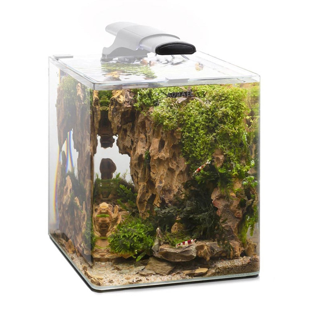 Aquael OptiBent Set 20 cm25x25x30h 19L - acquario accessoriato in vetro extrachiaro Colore: Bianco