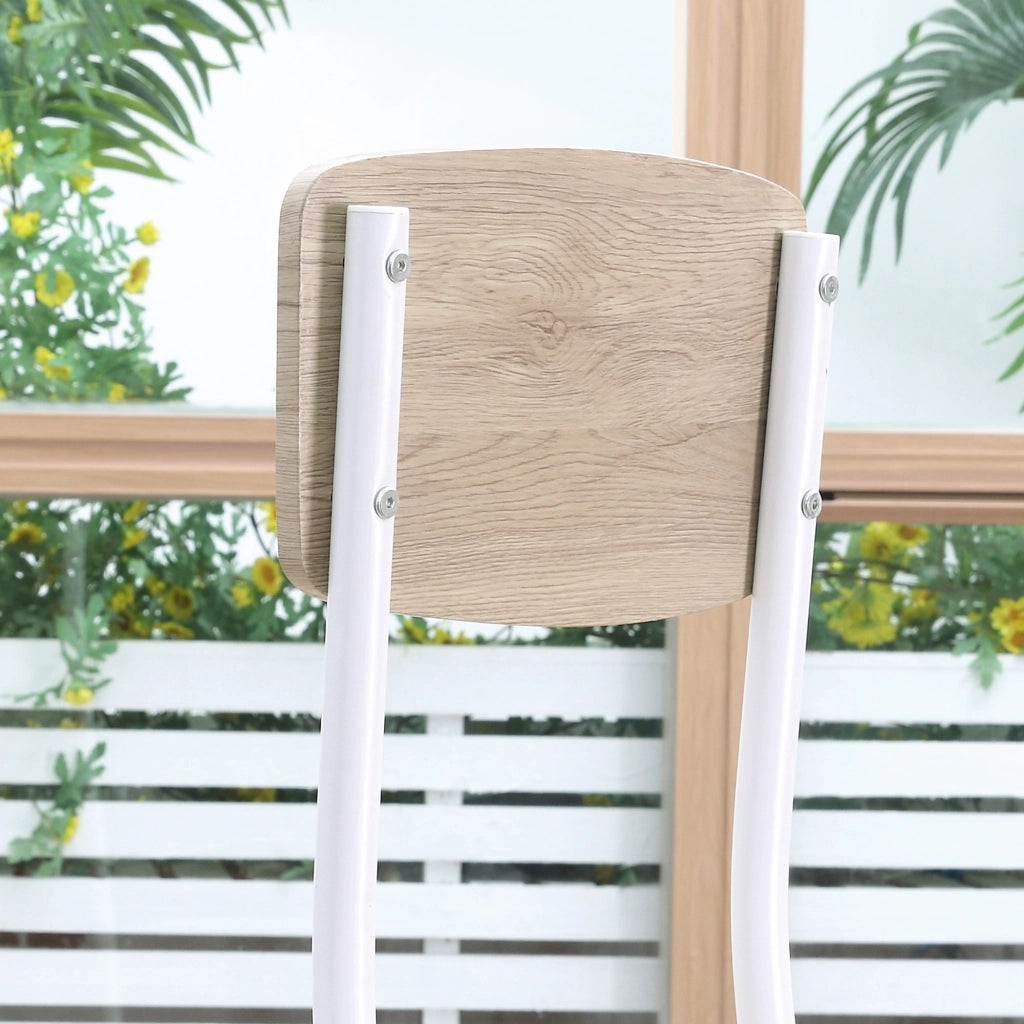 Tavolo da pranzo con 2 sedie ¨C zephmum ¨C bianco metallo MDF