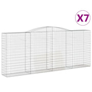 Set di 7 gabbioni ad arco per recinzioni a gabbia e muri di contenimento 400 x 50 x 160/180 cm ferro zincato argento 02_0041140
