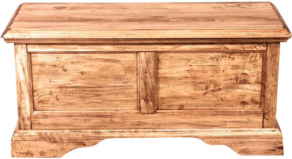 Biscottini Cassapanca Country in legno massello di tiglio finitura naturale L100xPR38xH48 cm. Made in Italy