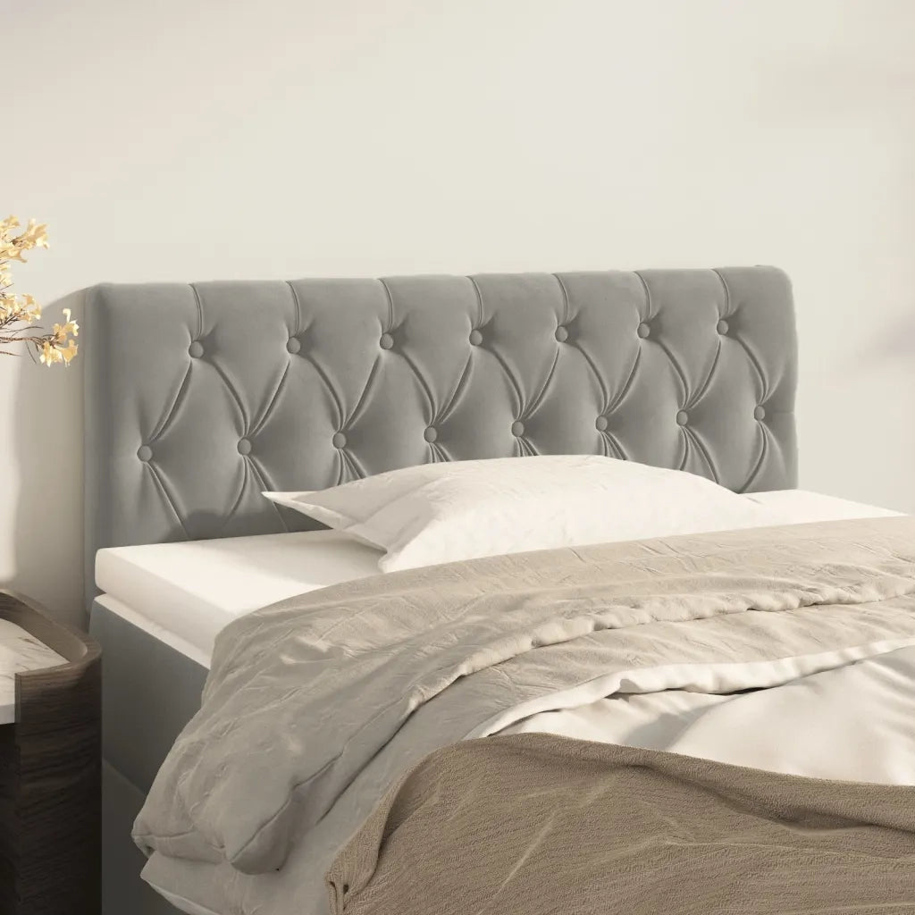 Testiera-Testata Decorativa Grigio Chiaro 100x7x78/88 cm in Velluto
