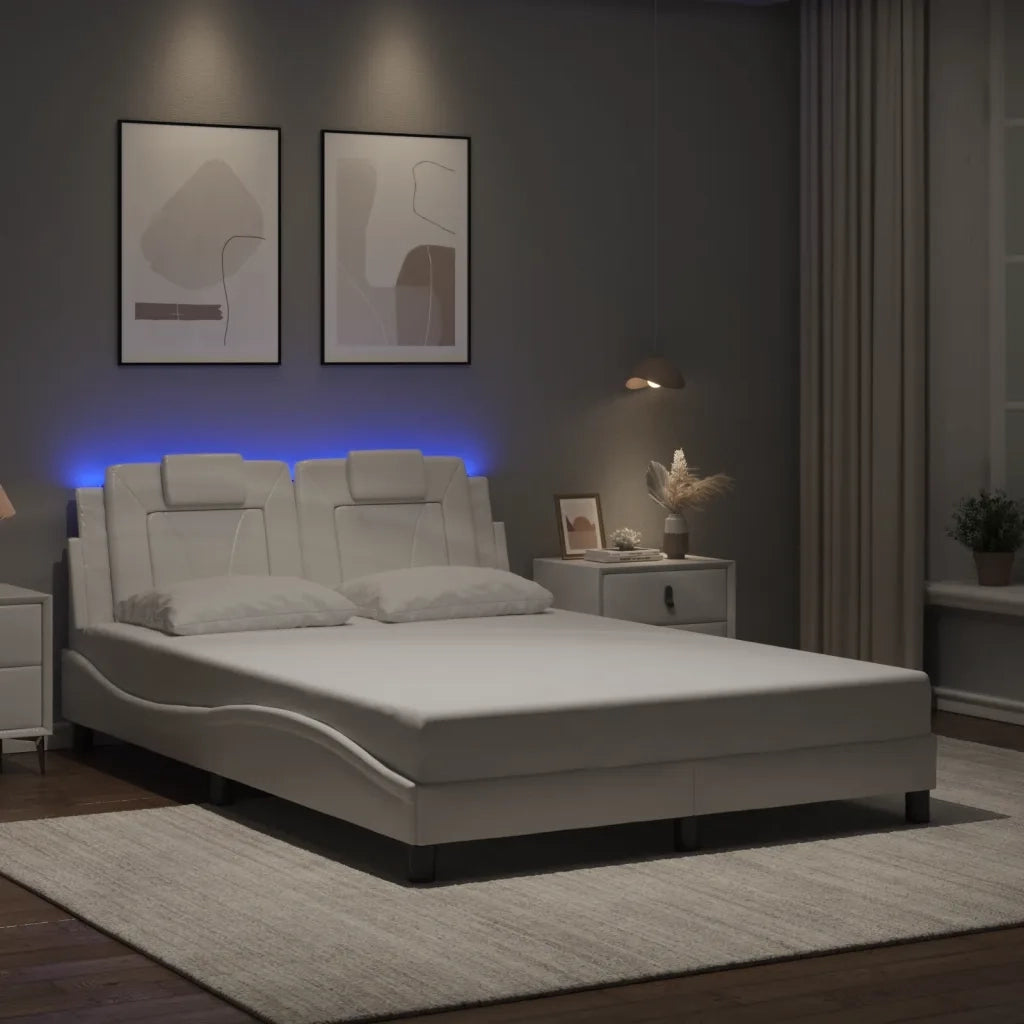 Giroletto Viana con LED senza Materasso Bianco 140x190 cm