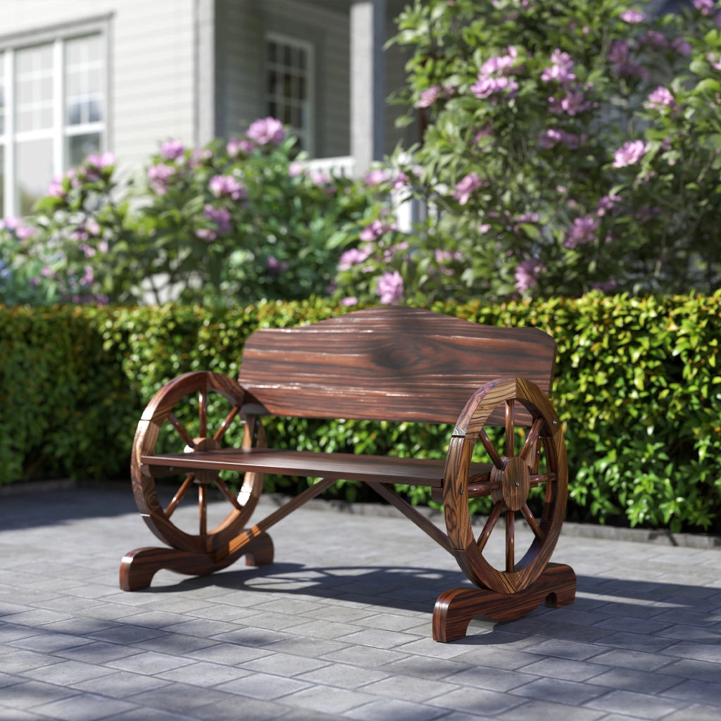 Panchina da Giardino 2 Posti con Braccioli Rotanti ¨C zephmum ¨C Legno di Abete Marrone