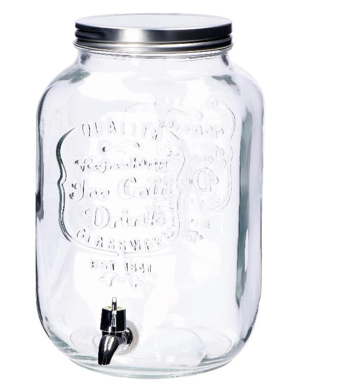 Dispenser da Cucina Campeggio in Vetro con Rubinetto 8 Litri