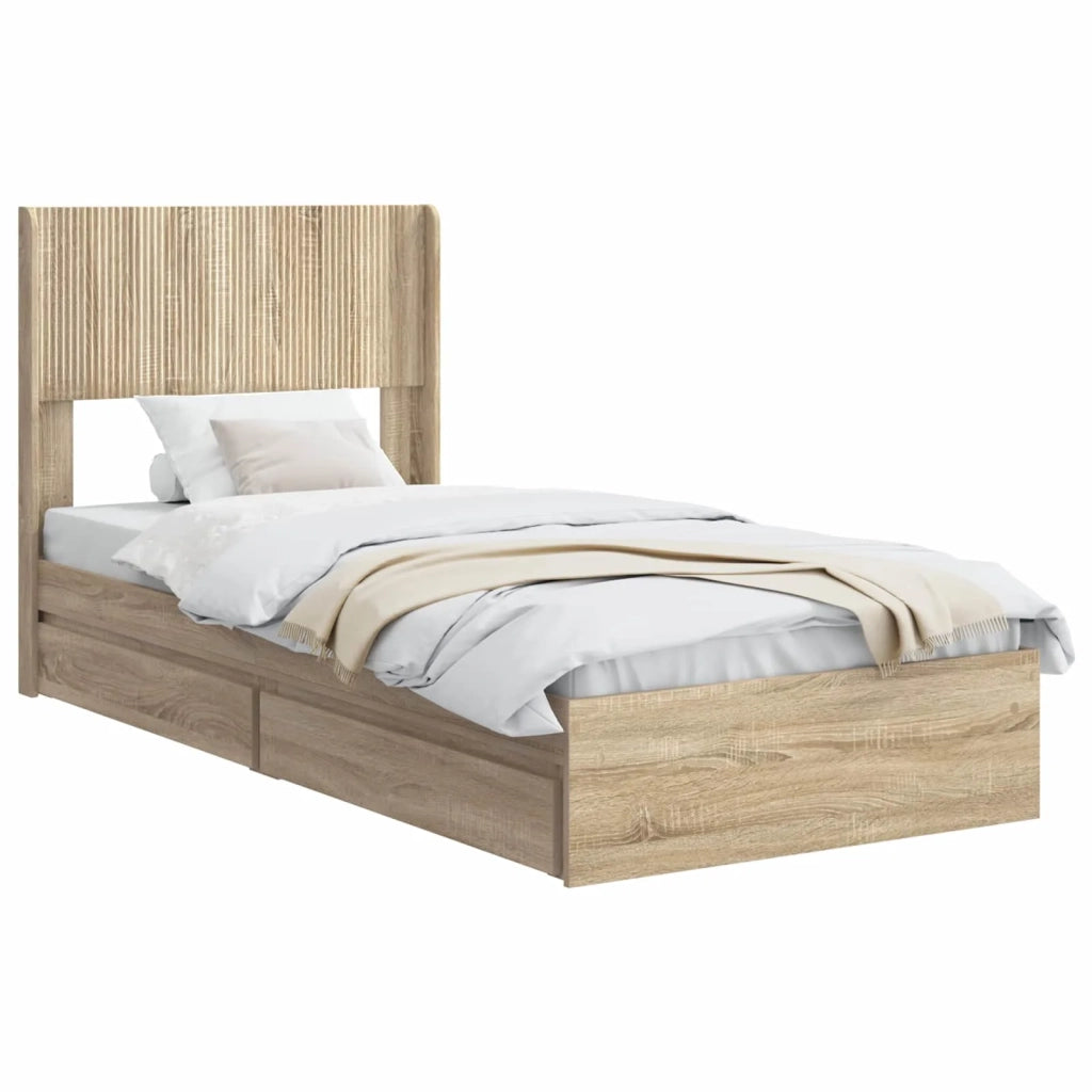 Struttura del letto con stoccaggio e testata Rovere Sonoma 3414427