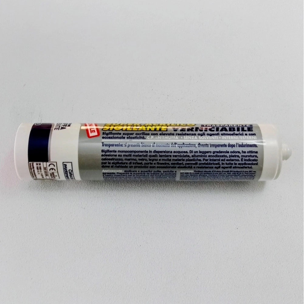 Saratoga vigor flex 310ml silicone super sigillante acrilico trasparente per interni ed esterni