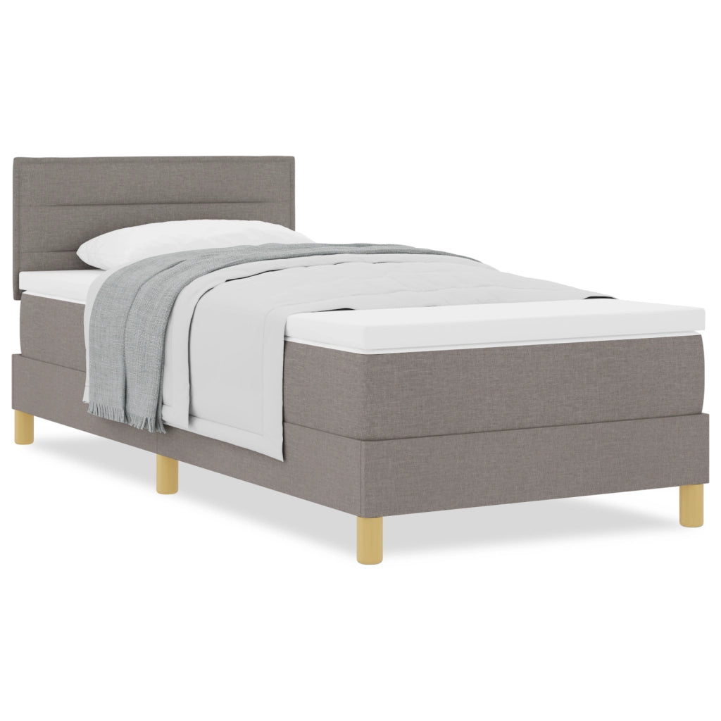 Letto a Box Spring con Materasso Tortora 90x200 cm Tessuto