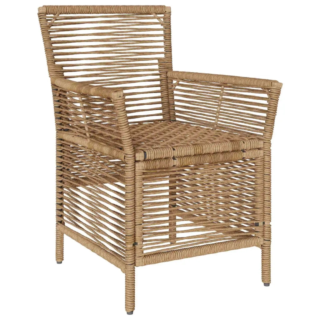 Sedia da esterno con cuscino 4 pcs Beige e Crema polyrattan 42026691