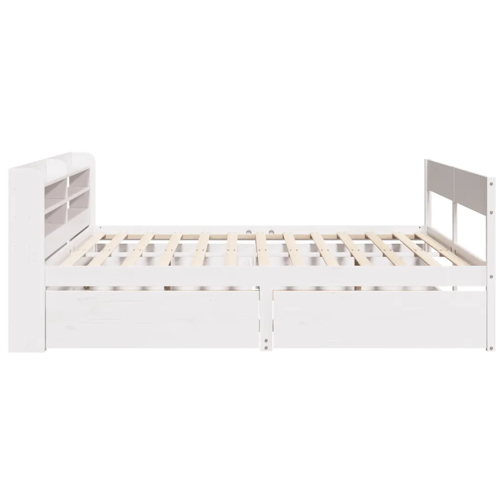 Letto senza Materasso Bianco 150x200 cm Legno Massello di Pino
