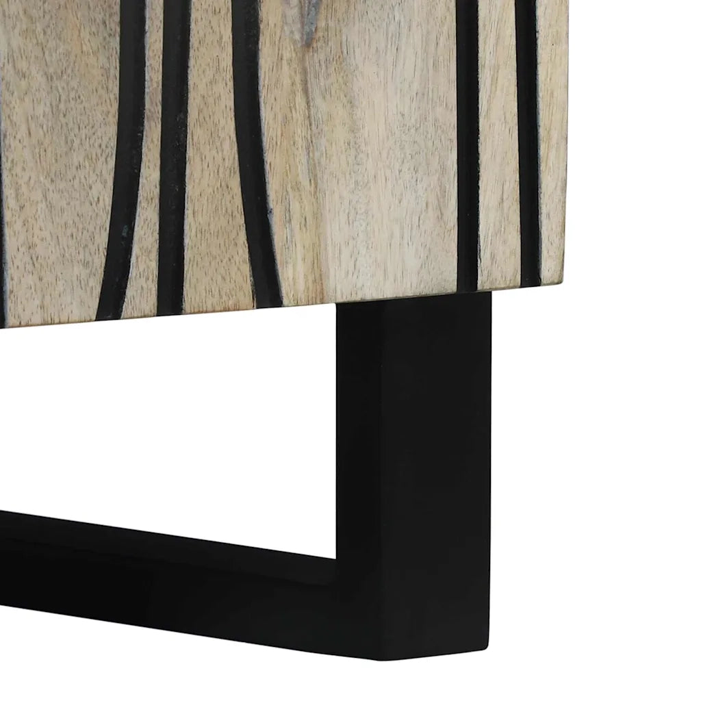 Credenza-Buffet-Armadio da cucina Bianco 60 x 33.5 x 75 cm Legno massello di mango 183586