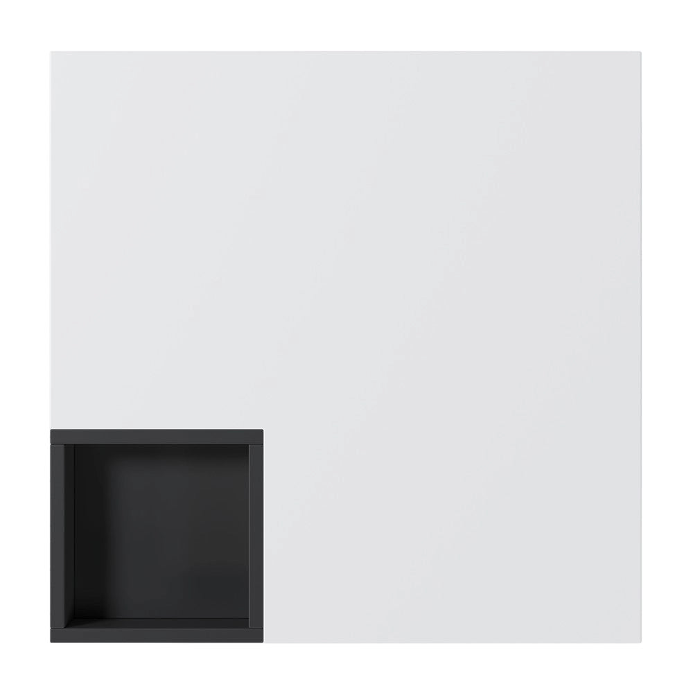 Tavolino da Salotto con LED e Box Contenitore ¨C MINIMAL ¨C Bianco e Nero Lucido, 72x72x30 cm