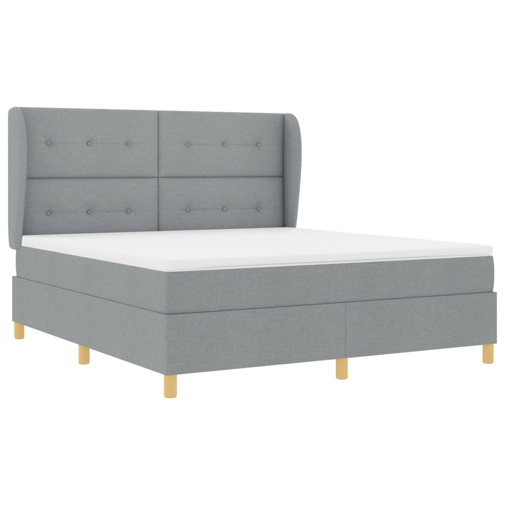 letto a molla  con materasso grigio chiaro 180x200 cm in tessuto