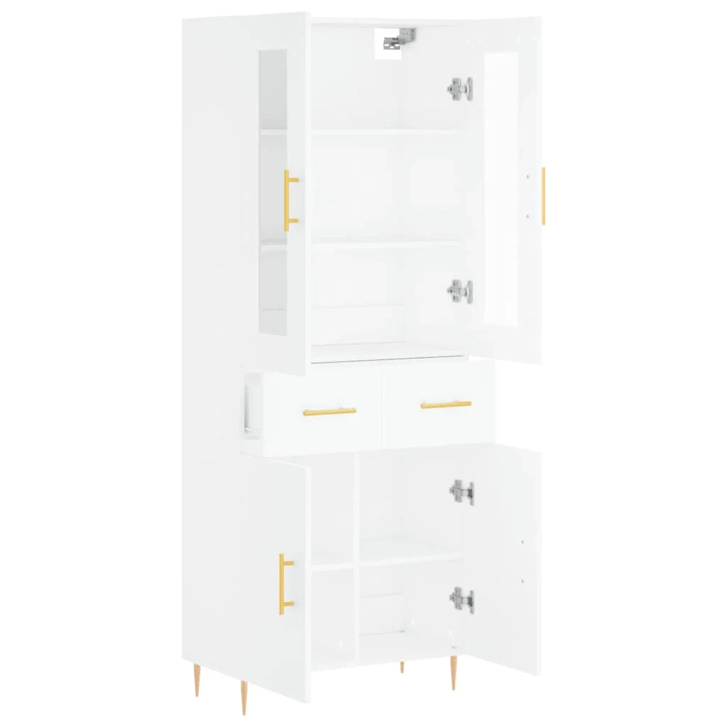 Buffet credenza cassettiera mobiletto mobile contenitore organizer cucina soggiorno salotto alto 69,5 x 34 x 180 cm legno ingegnerizzato bianco 02_0032689