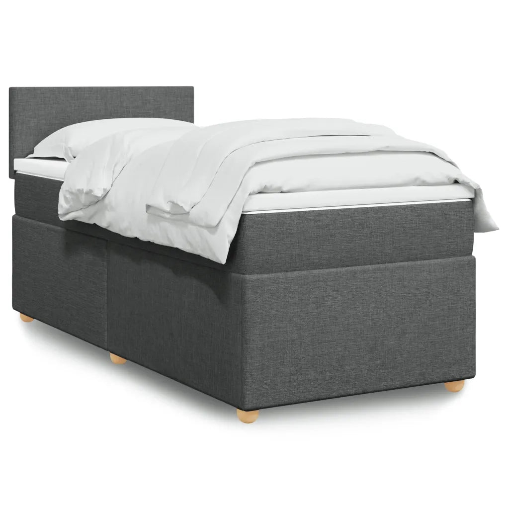 Giroletto a Molle con Materasso Grigio Scuro 90x200 cm Tessuto 3288857