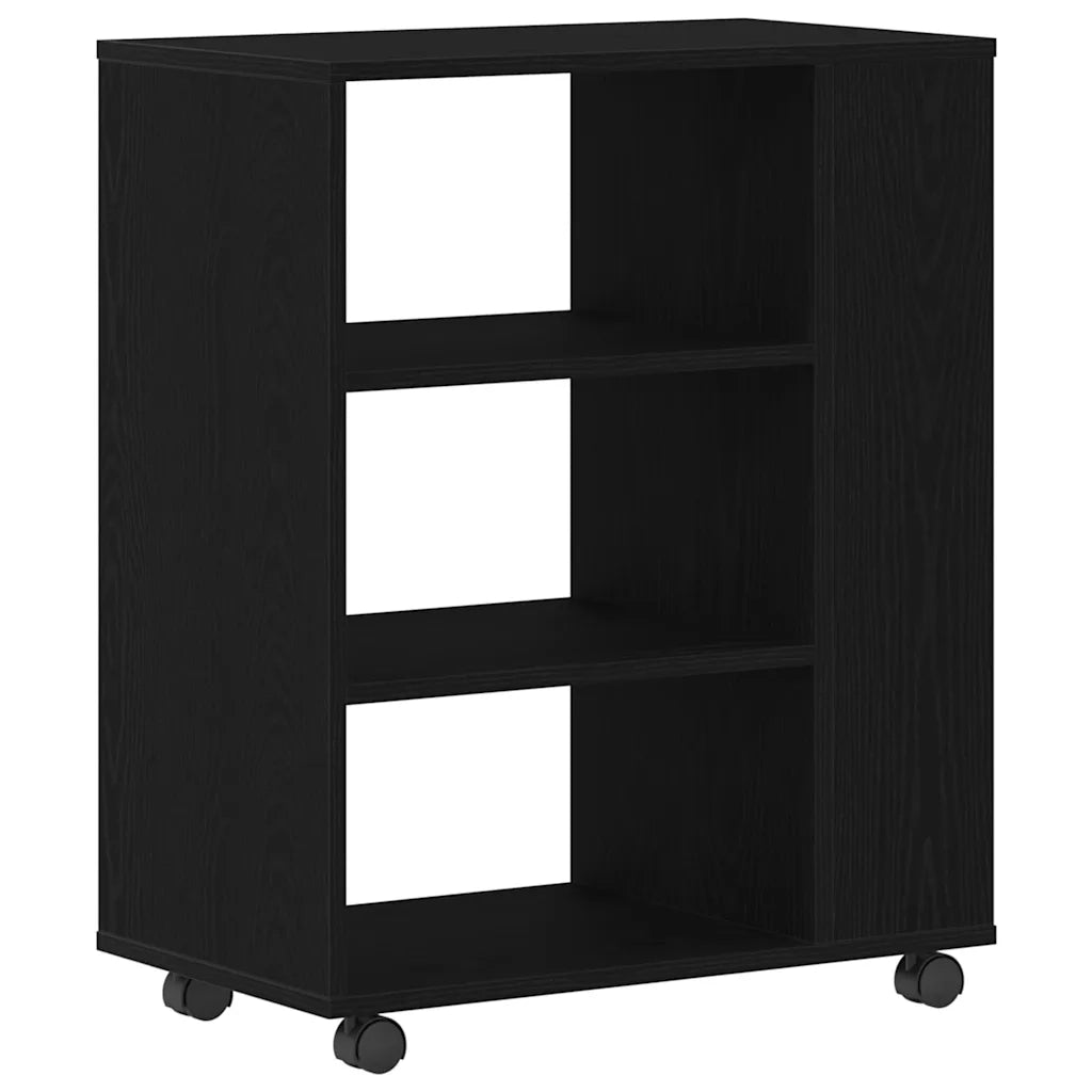 Armadio con ruota Rovere Nero 60 x 35 x 75 cm Legno multistrato 862671
