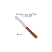 Trade Shop - Spatola Stendicera Dritta Inox Con Manico Legno Estetista Professionale -