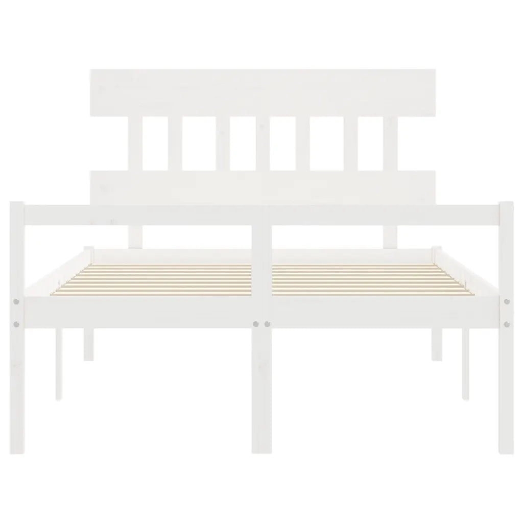 Letto per Anziani con Testiera Bianco 140x200 cm Legno Massello 3195417