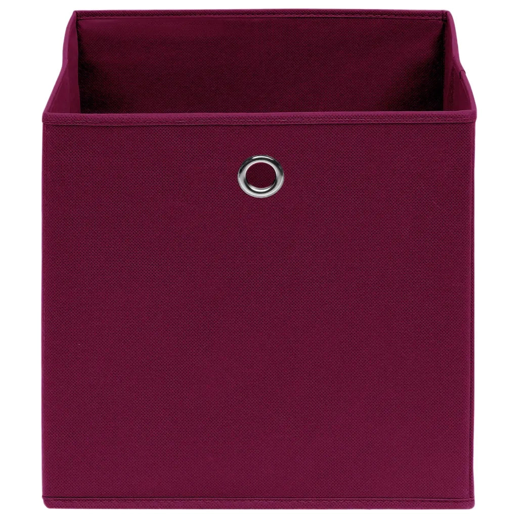 Contenitori 4 pz in Tessuto non Tessuto 28x28x28 cm Rosso Scuro 325199