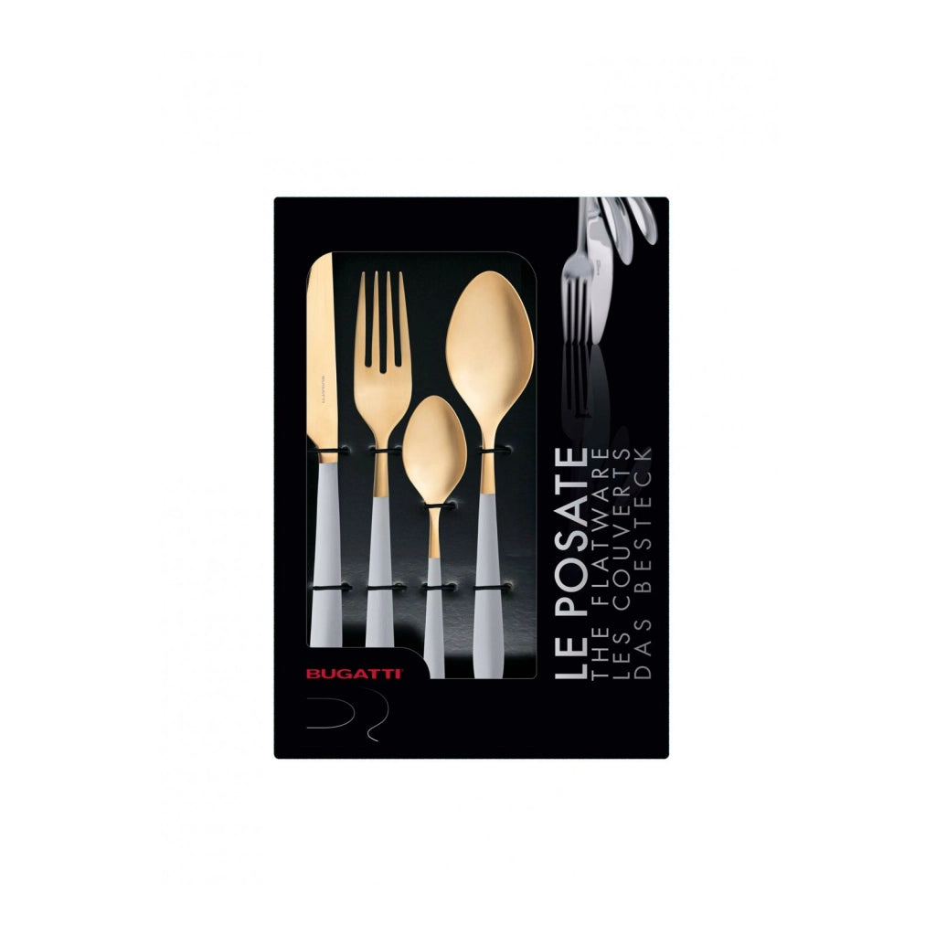 ARES, Posate Finitura Oro Set 24 pz, Scatola Finestra, Casa