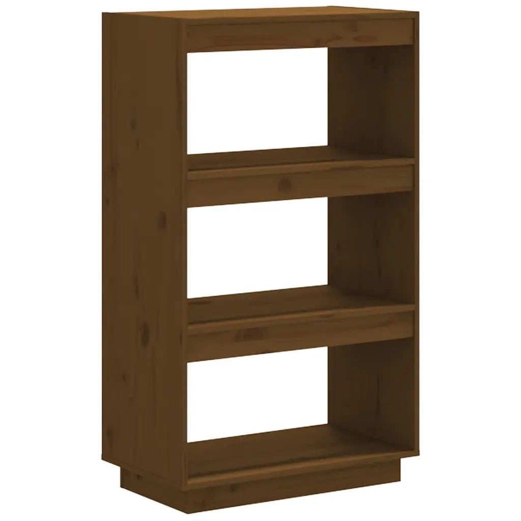 Libreria Divisorio-Scaffale per Libri-Mobile di Stoccaggio Ambra 60x35x103 cm in Massello di Pino