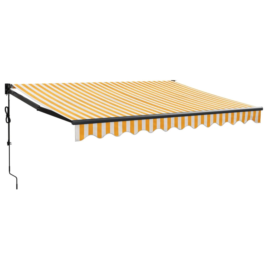 Tenda Sole Automatica Retrattile Gialla e Bianca 3x2,5 m