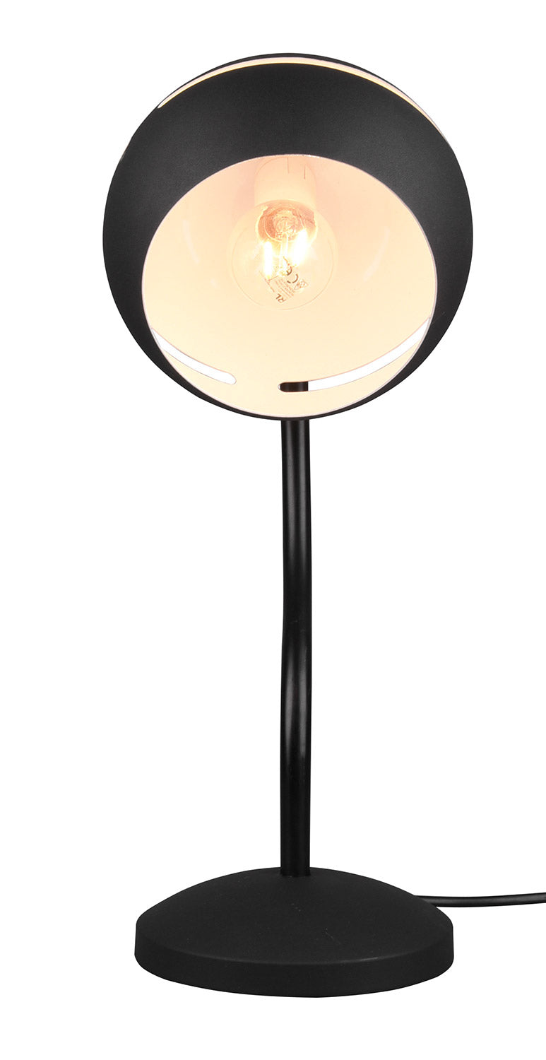 Lampada da Tavolo da Interno Attacco E14 in Metallo Nero Opaco