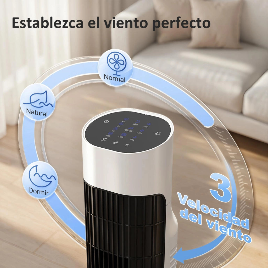 Ventilatore a Torre ¨C zephmum ¨C 3 Velocit¨¤ Telecomando Timer 70¡ã Bianco e Nero