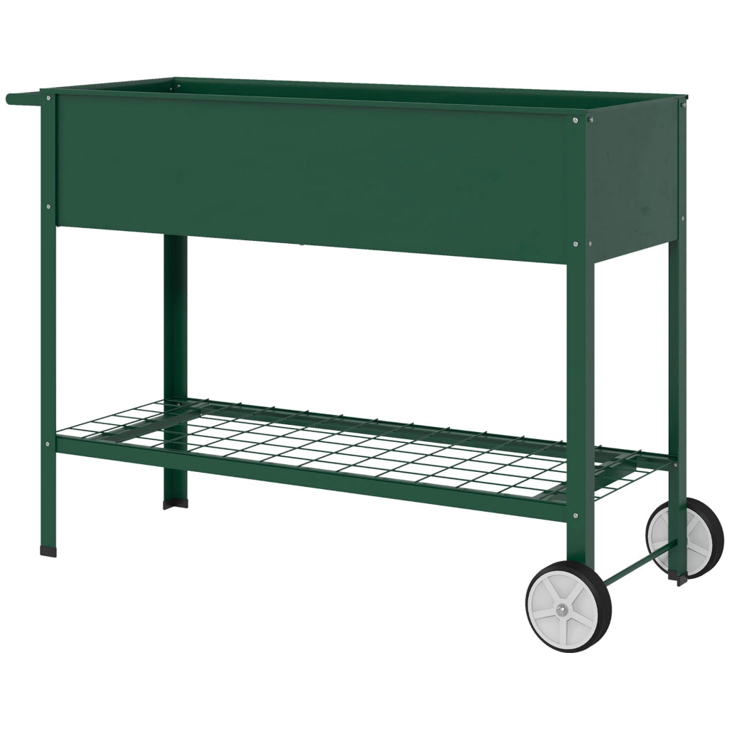 Fioriera con Ruote e Vassoio ¨C zephmum ¨C Verde 109x44x80 cm