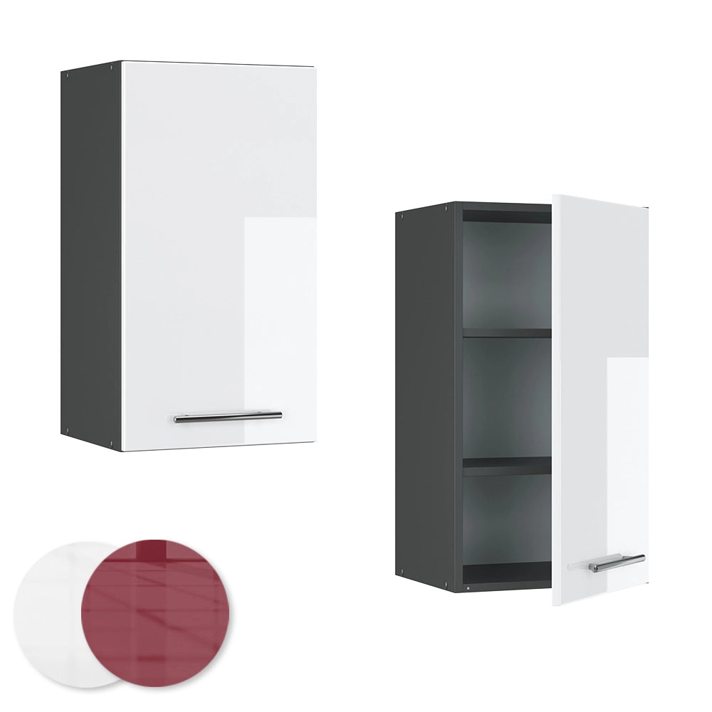 Pensile da cucina Fame-Line Bianco lucido/Antracite 40 cm Vicco