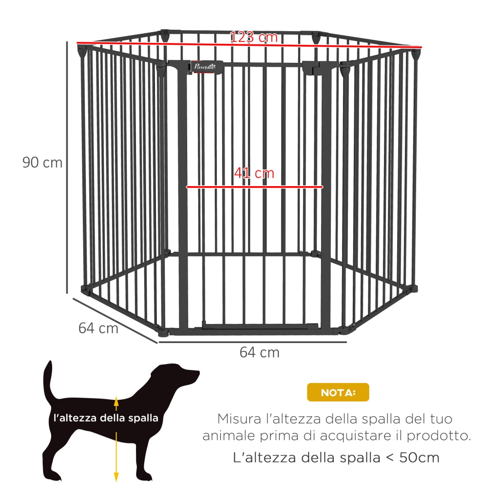 Cancellino per Cani Pieghevole ¨C zephmum ¨C Nero 123x102x90 cm