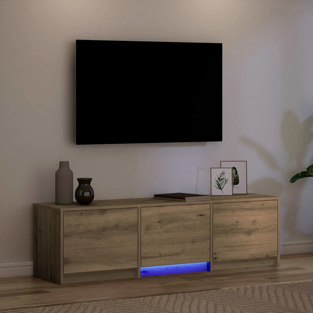 Mobile TV con LED Rovere Artigianale 140 x 34 x 40 cm