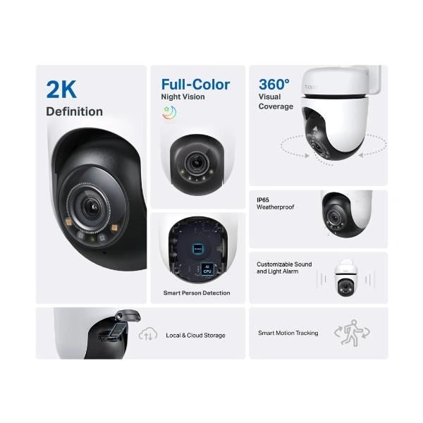 Tp-link tapo tc41 v2 sferico telecamera di sicurezza ip interno e esterno 2304 x 1296 pixel soffitto/parete/palo