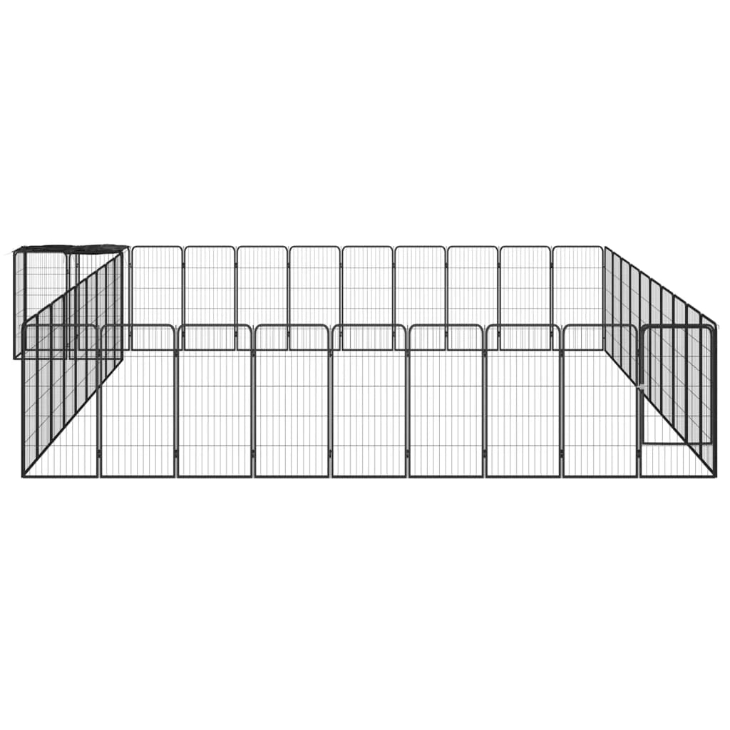 Recinto per cani 42 pannelli 50 x 100 cm acciaio verniciato a polvere nero 02_0043644