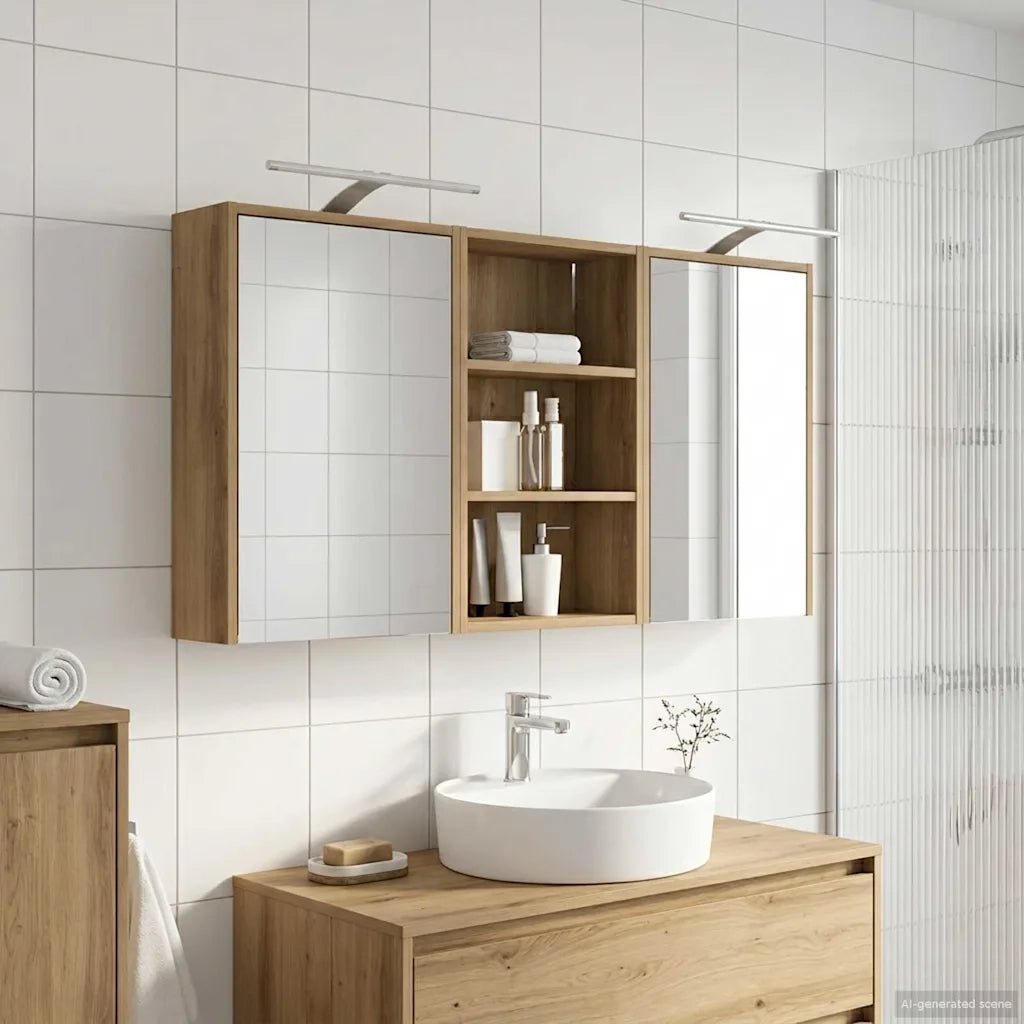 Set di Armadi da Bagno con lo scaffale 3 pcs 126 x 16 x 62.5 cm 3403839