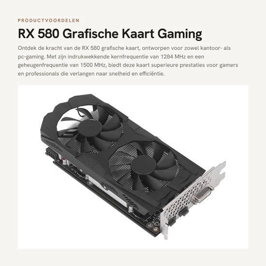 Carta grafica RX 580 per gaming - GPU con due ventilatori - 8 GB di memoria - interfaccia PCI Express 3.0 - adatta a PC gaming - RX580 8G D5