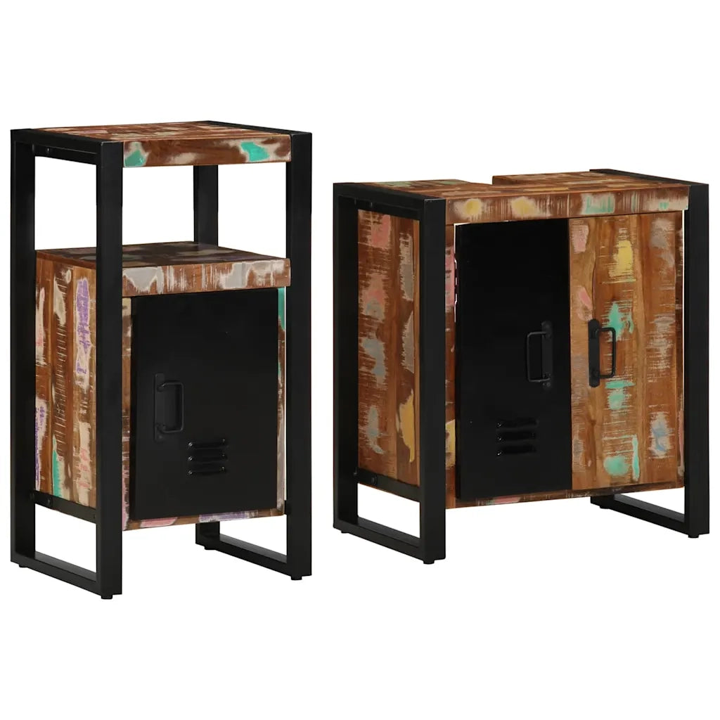 Set di mobili per il bagno 2 pcs Legno Recuperato Massello 3305599