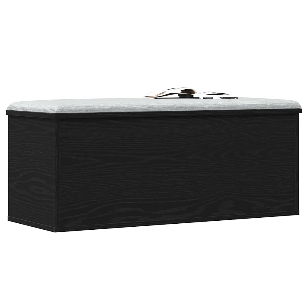 Scatola di Stoccaggio Rovere Nero 90 x 35 x 35 cm 868713