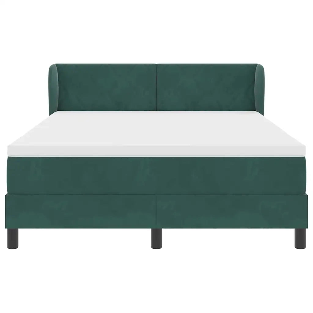 Letto a molle con testiera Verde scuro 140 x 190 cm Velluto 3340439