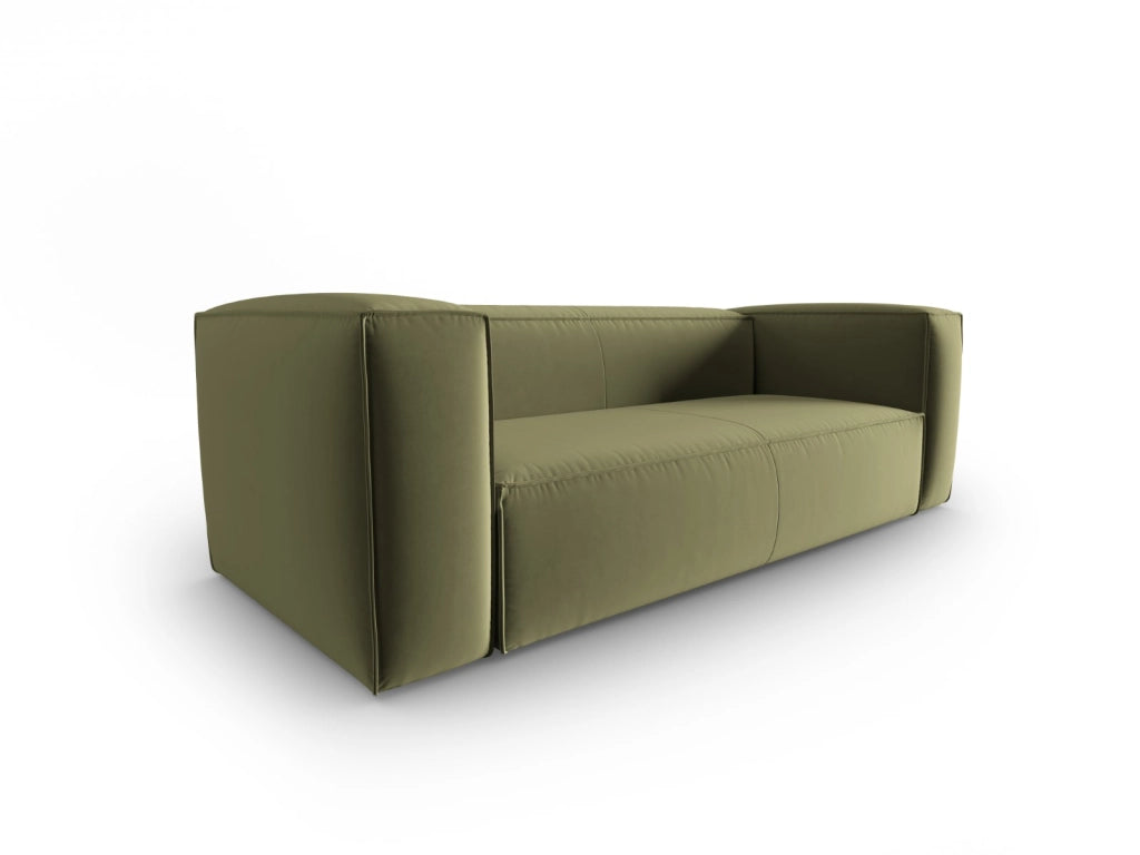 Cosmopolitan Design - Divano "Mackay" 3 posti in velluto verde chiaro 