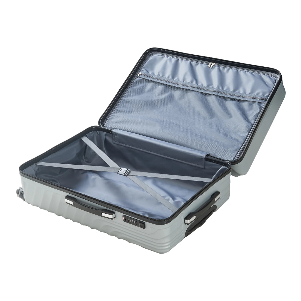 Set Trolley Pona di 3 Valigie Rigide in Misure S/M/L - Grigio Chiaro pro.tec