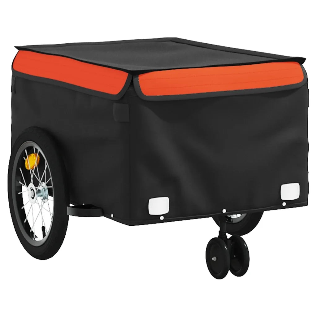 Rimorchio da Bici Nero e Arancione 45 kg in Ferro 94103