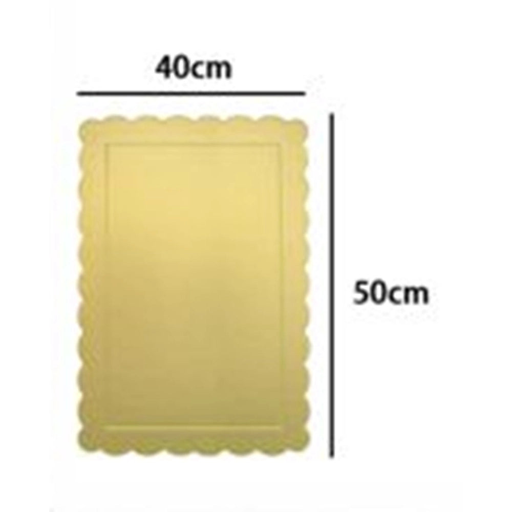 Trade Shop - Base Per Torta Rettangolare Piatto Sottotorta Dorato 40x50 Cm Con Bordino 31158 -