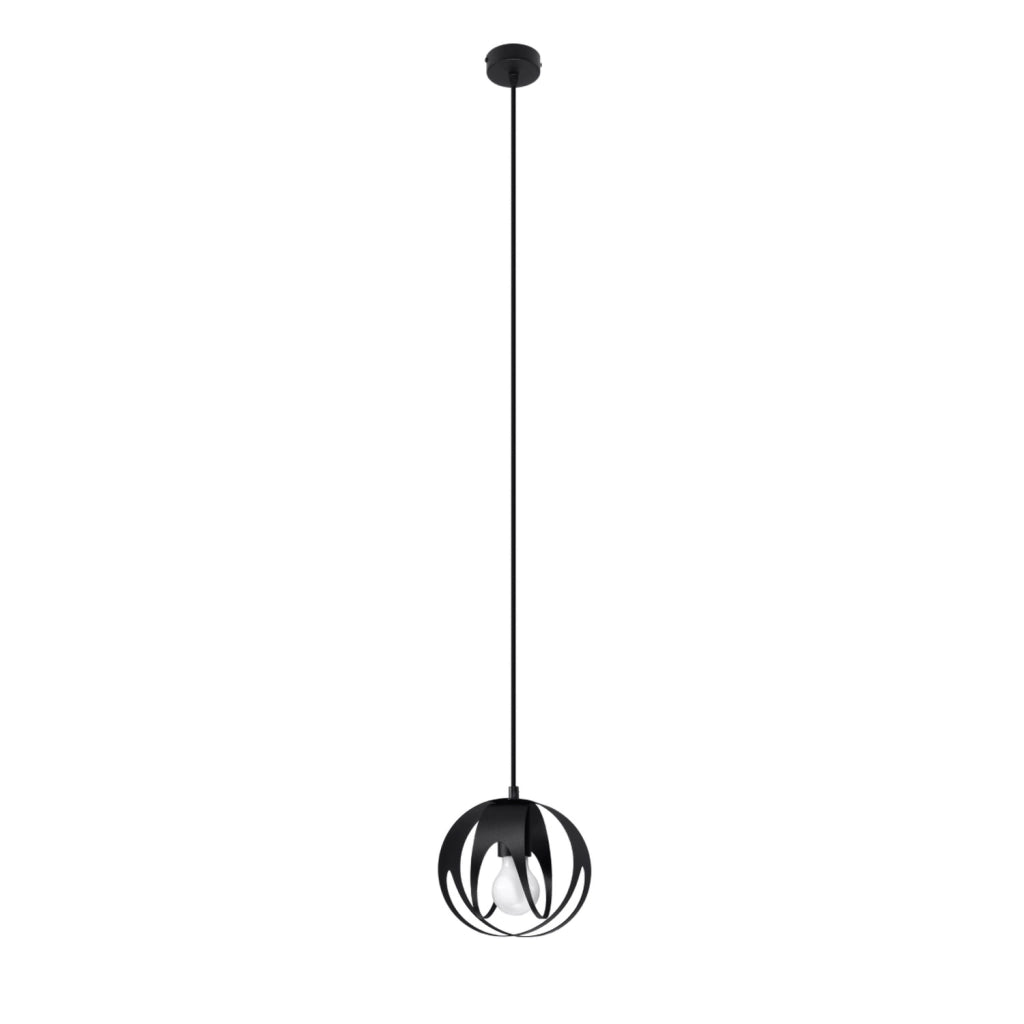 Lampada a sospensione nera FINARA Pure Lume E27 15W