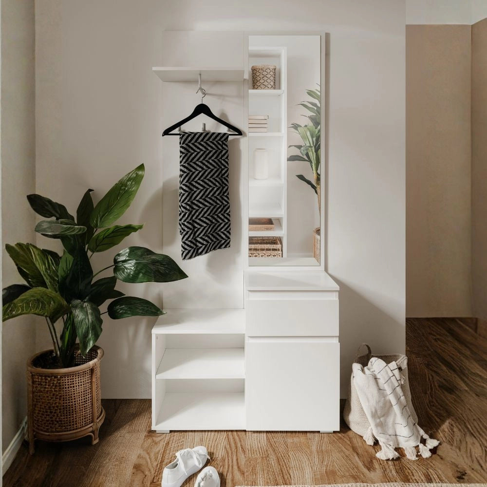 Mobile ingresso con specchio Image41B colore bianco